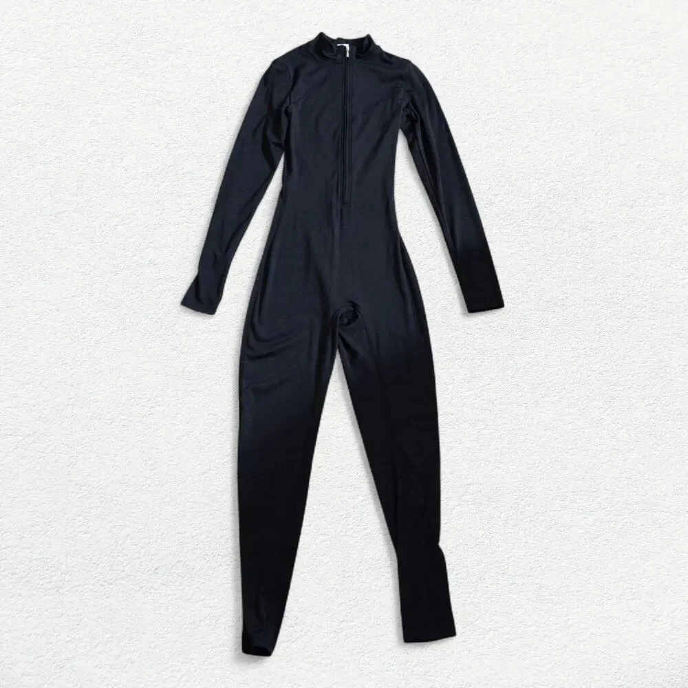 Long Sleeve Catsuit in Black